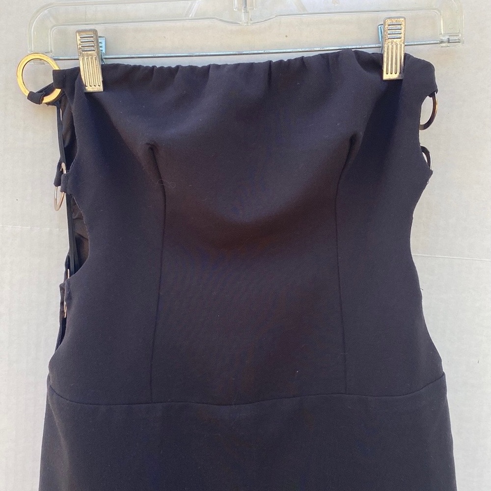 Princess Polly Womens Size 4 strapless black Tyla mini dress cutout sides - Picture 6 of 9